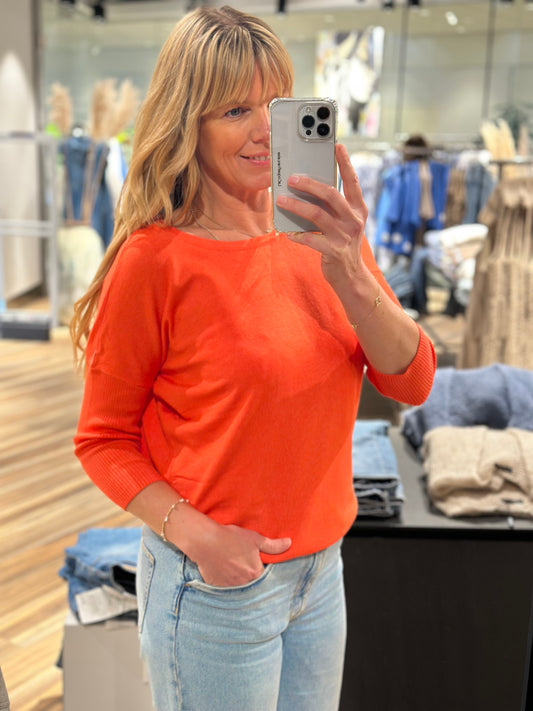 Freequent Jone pullover hot coral