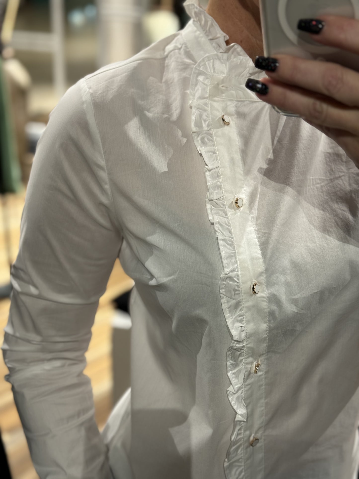 Culture Antoinett Frill Shirt White