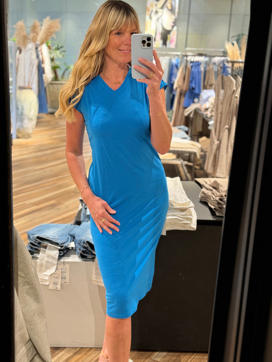 Vero Moda Barbara Calf Dress Ibiza Blue