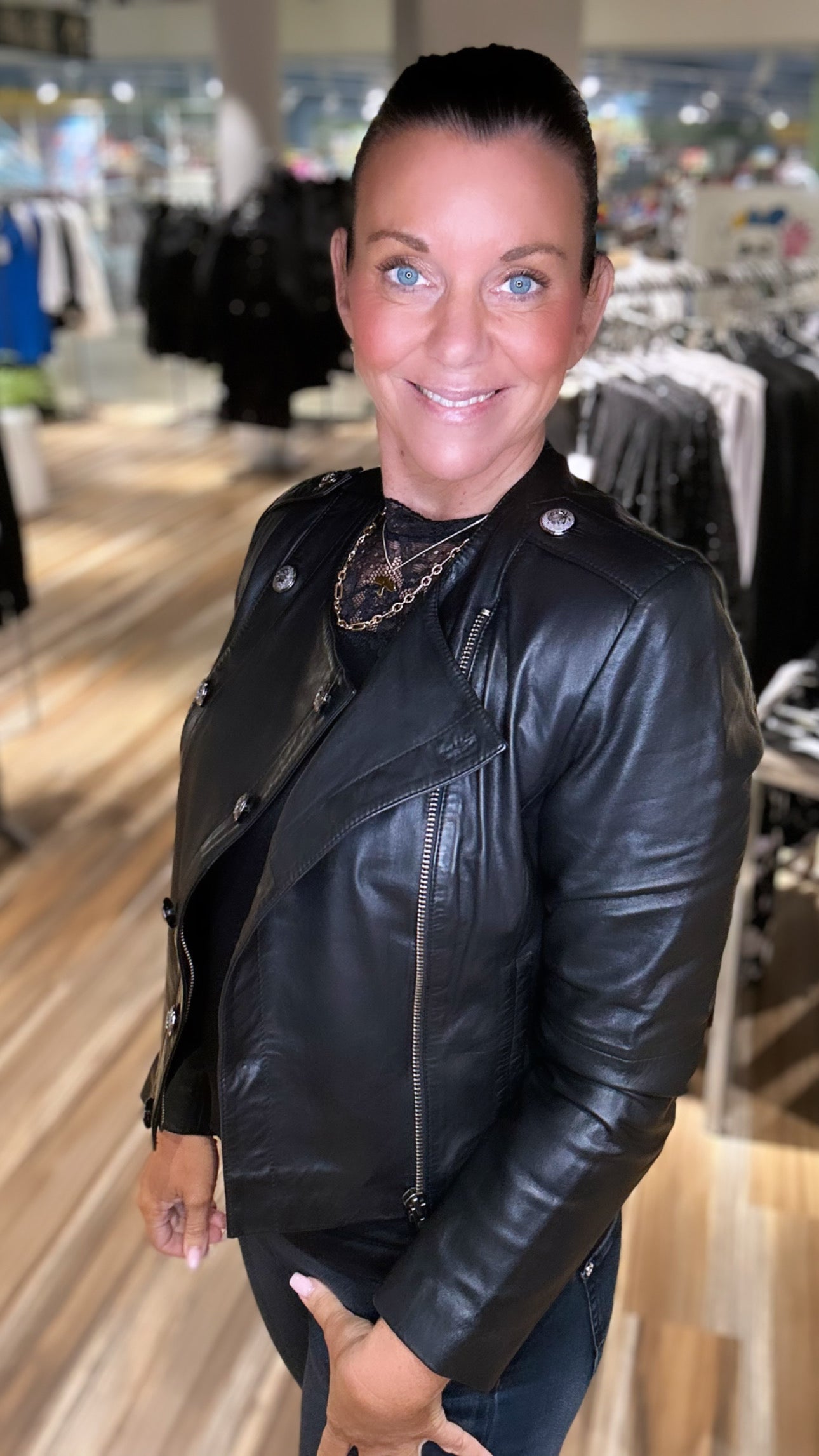 Dante Ames Cropped Leather Jacket