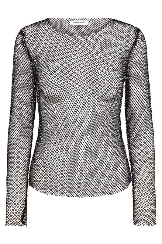 Cocouture Kristal Net Blouse svart silver