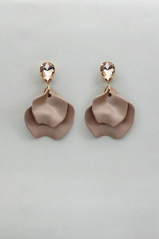 Bow19 LEAF EARRINGS NOUGAT