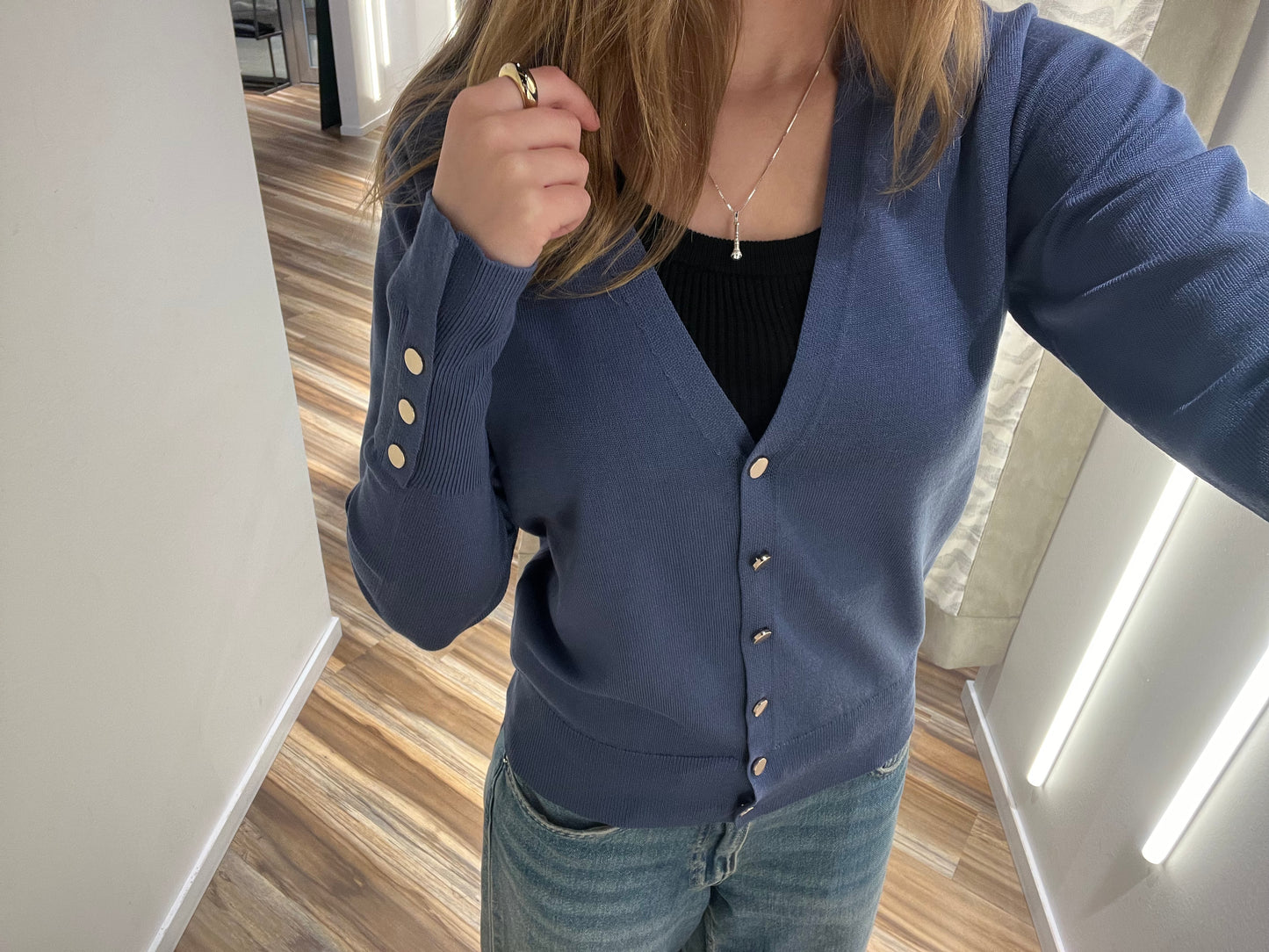 Freequent Katie-Cardigan Indigo