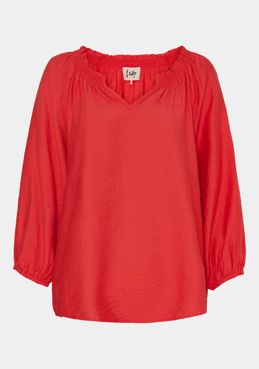 Isay Poline New Blouse crispy red