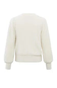 YAYA Fluffy cardigan with round neck long sleeves and buttons