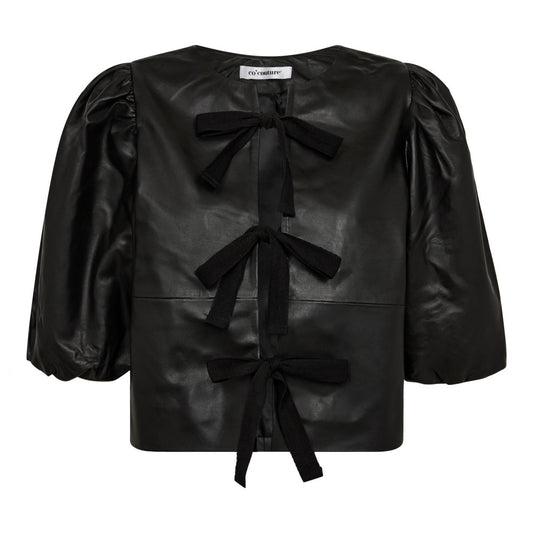 Co’couture phoebe leather bow blouse