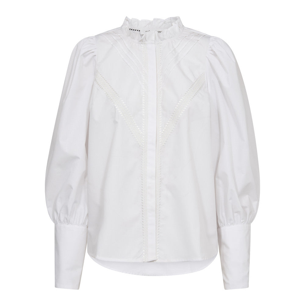 Co’couture Crisp pintuck lace shirt white