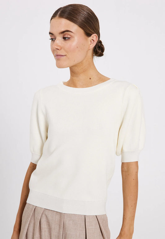 NORR Als knit tee of-white