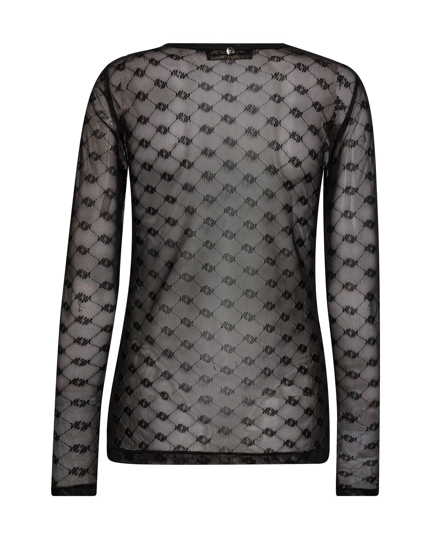 Mos Mosh Loretta Velvet Mesh Bluse Black