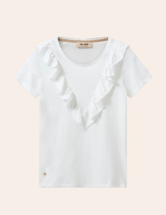 Mos Mosh Lobo O-SS Flounce Tee White