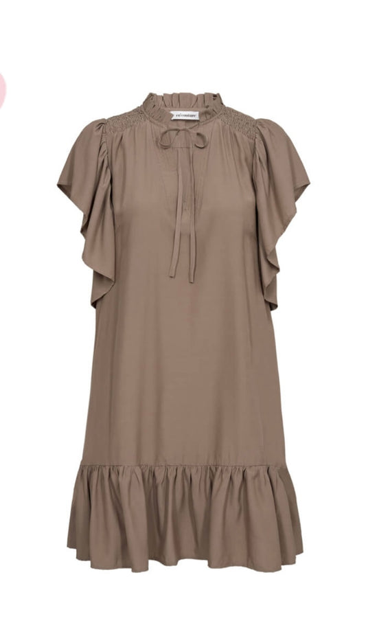 Co’Couture Tora Frill Dress Walnut