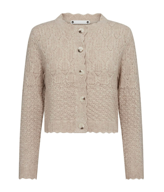 Co’Couture Pointelle Cardigan Bone