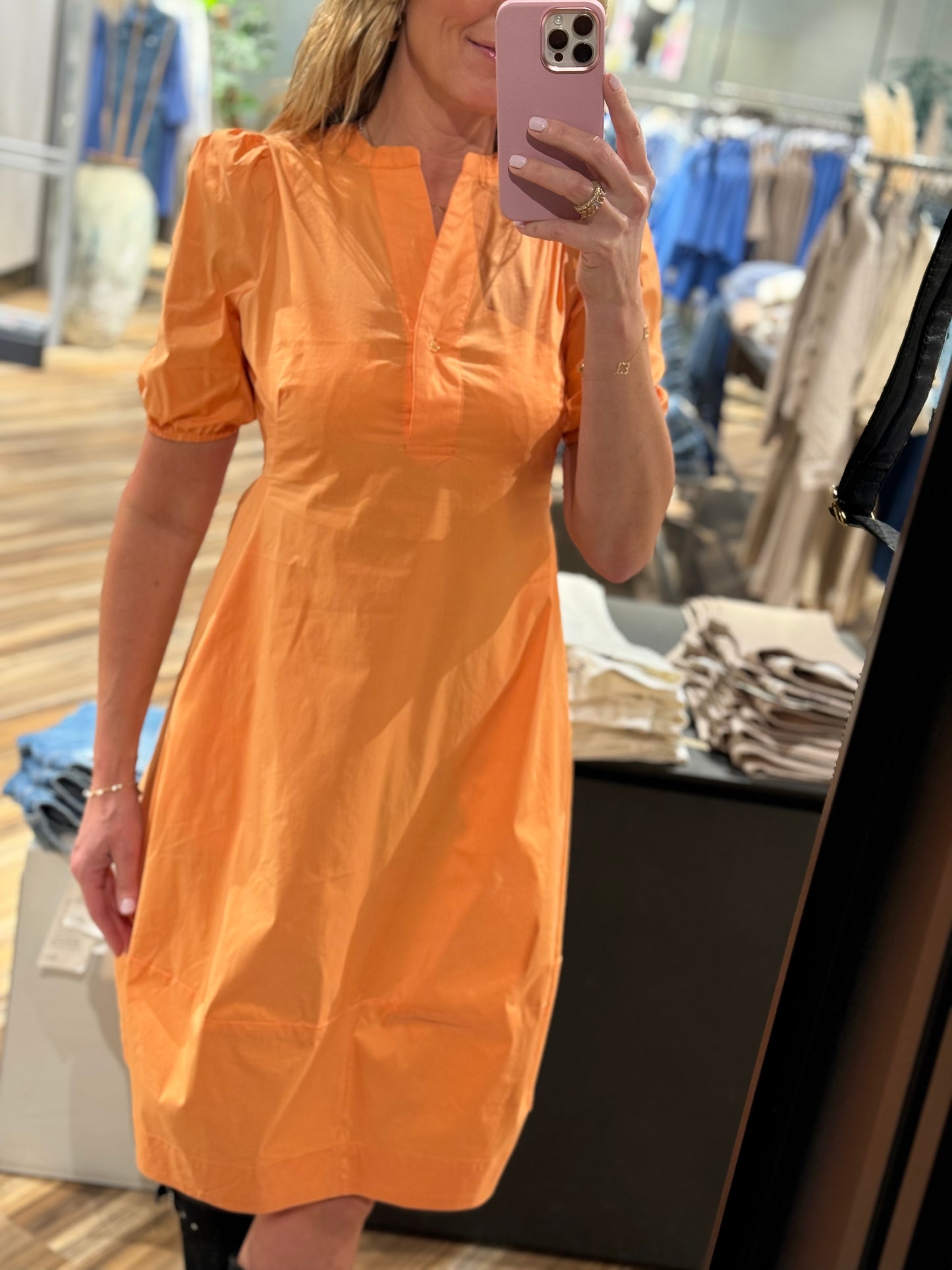 Culture Antoinett Placket Dress Tangerine