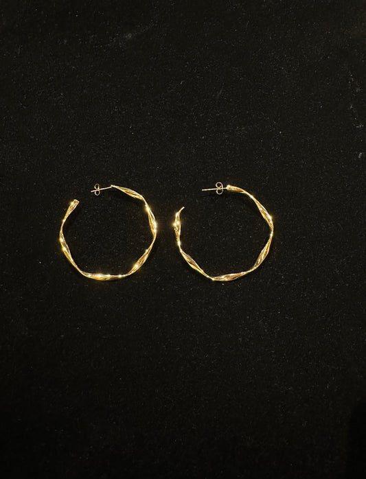 Jencic big hoop twist earring gold