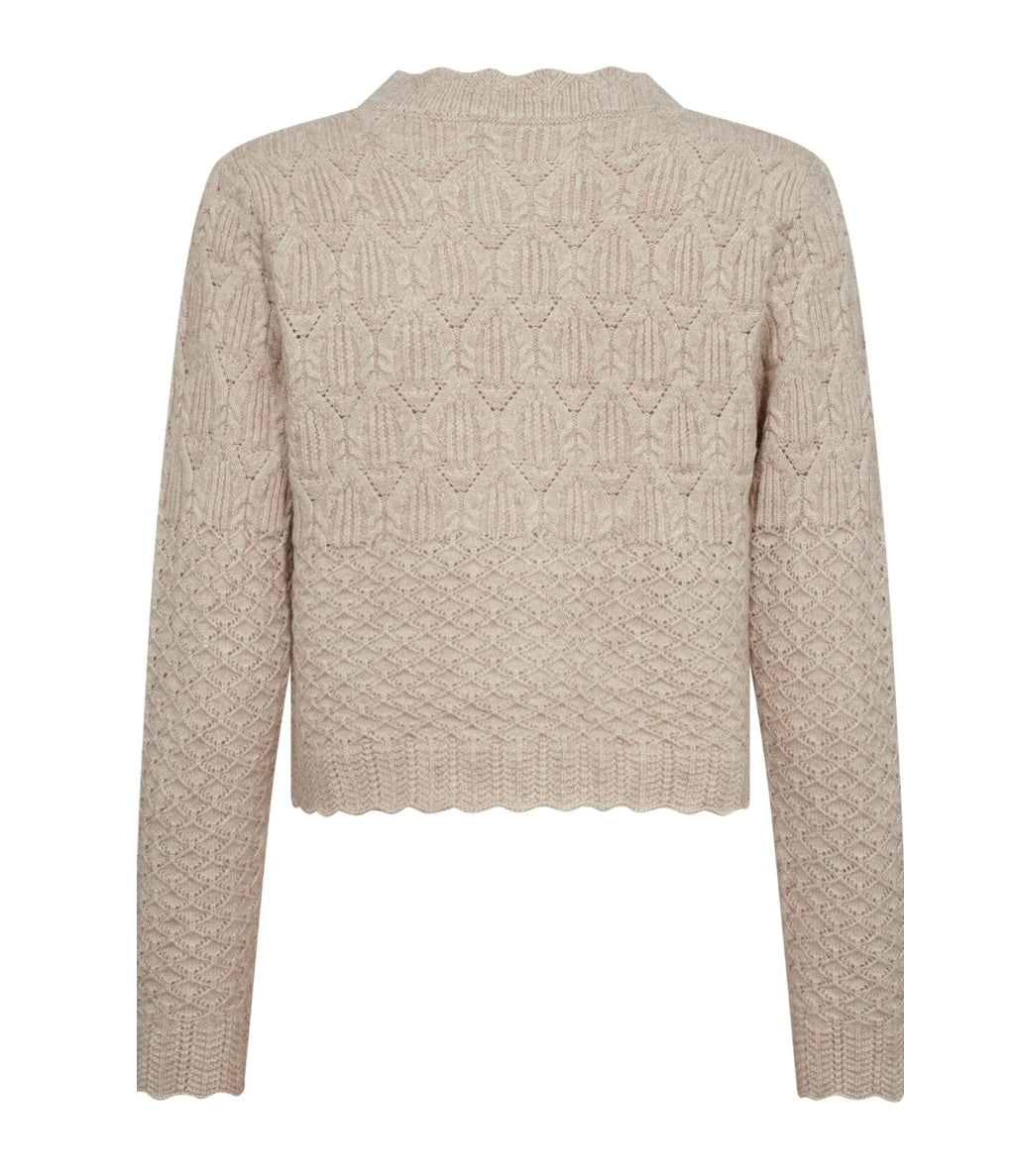 Co’Couture Pointelle Cardigan Bone