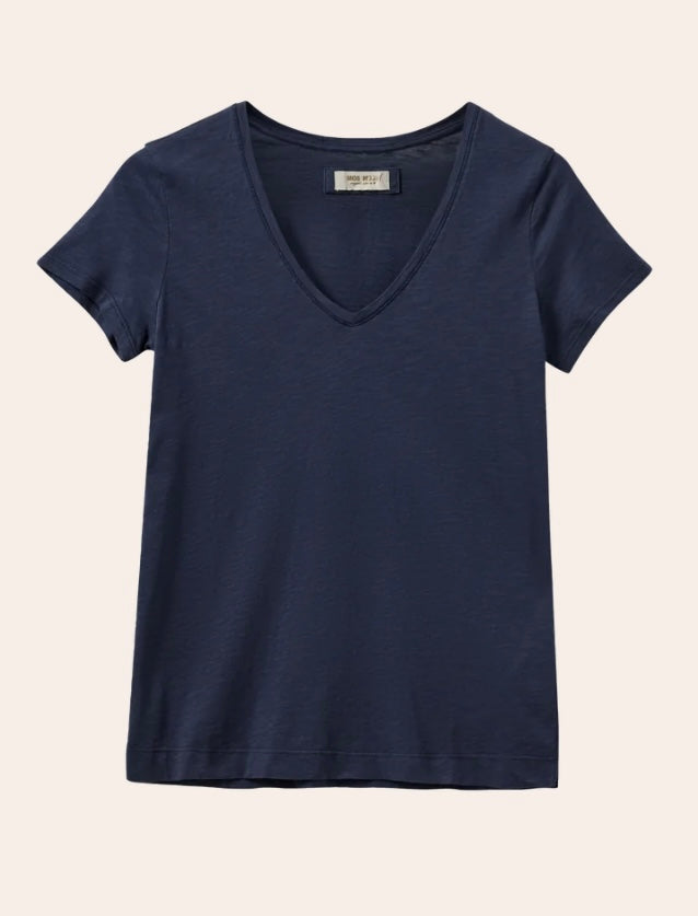 Mos Mosh Adren Organic V-SS Tee Navy