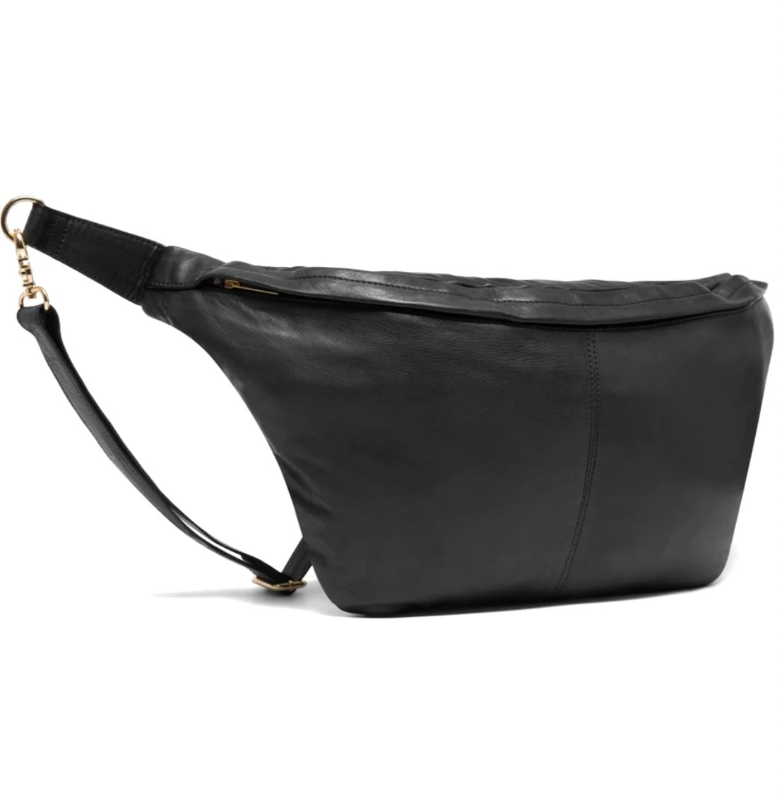Depeche Leather bumbag with covered front zipper