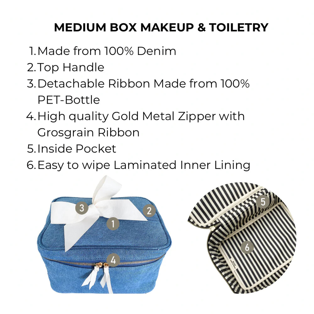 Bag-all MEDIUM BOX MAKEUP & TOILETRY, DENIM