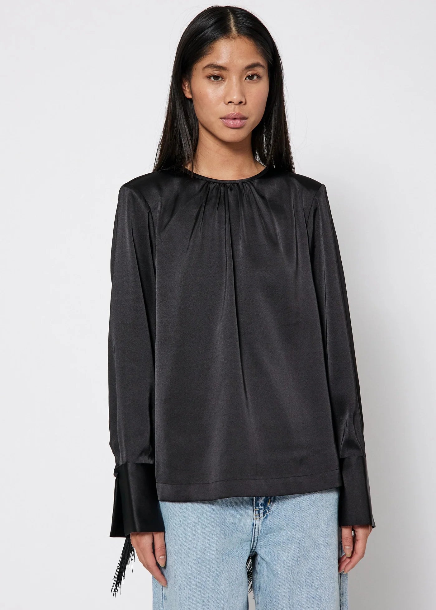 NORR Gili drape blouse