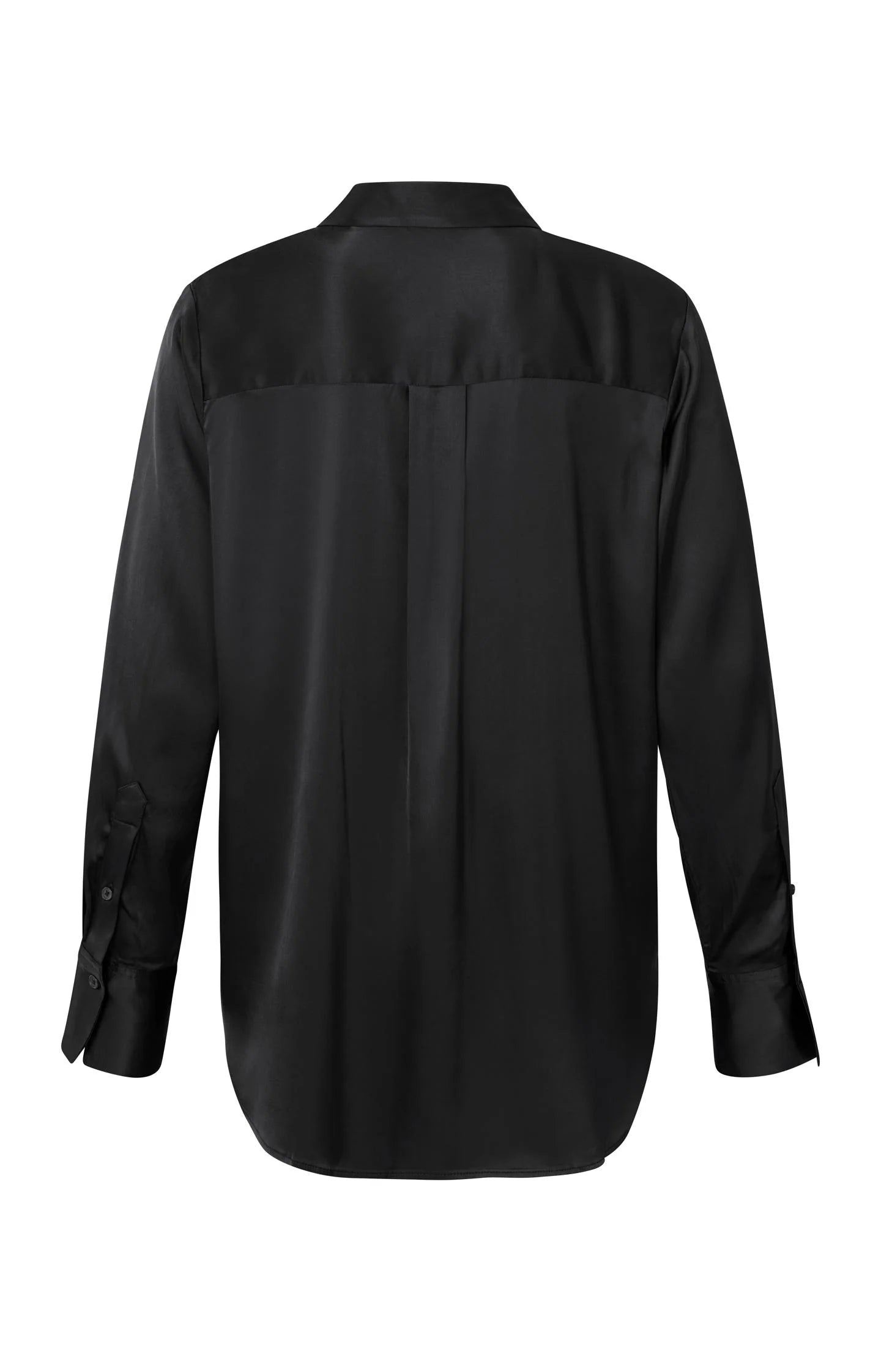 Yaya Satin Pull On Top With V-Neck Black