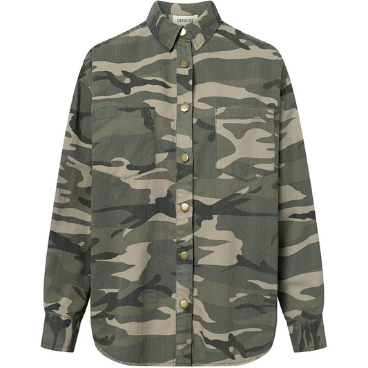 Depeche Cool Lara camouflage shirt Khaki Printed