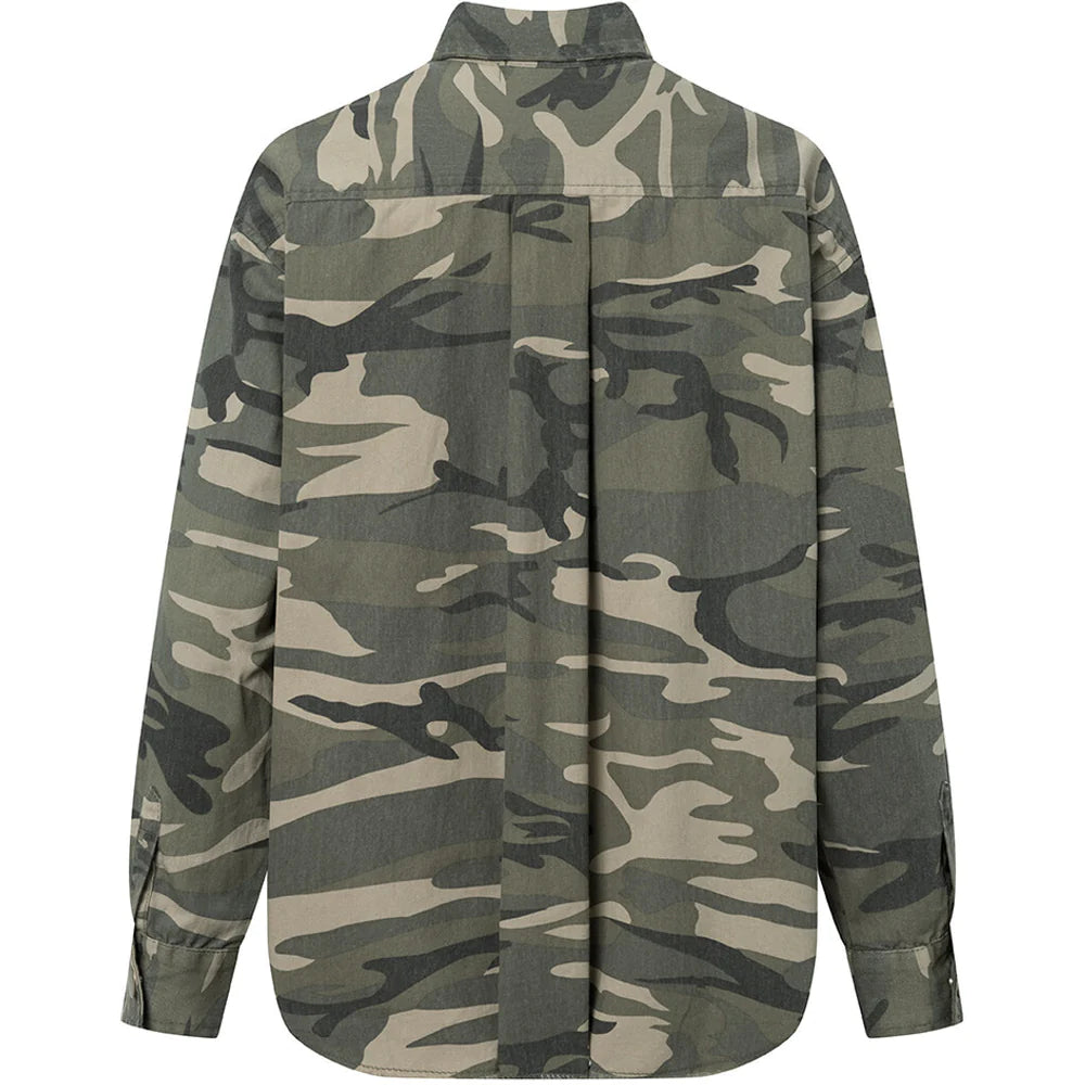 Depeche Cool Lara camouflage shirt Khaki Printed