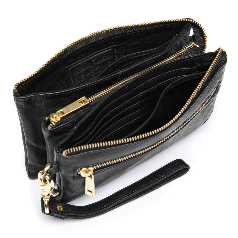 DEPECHE Small leatherbag with golden details /