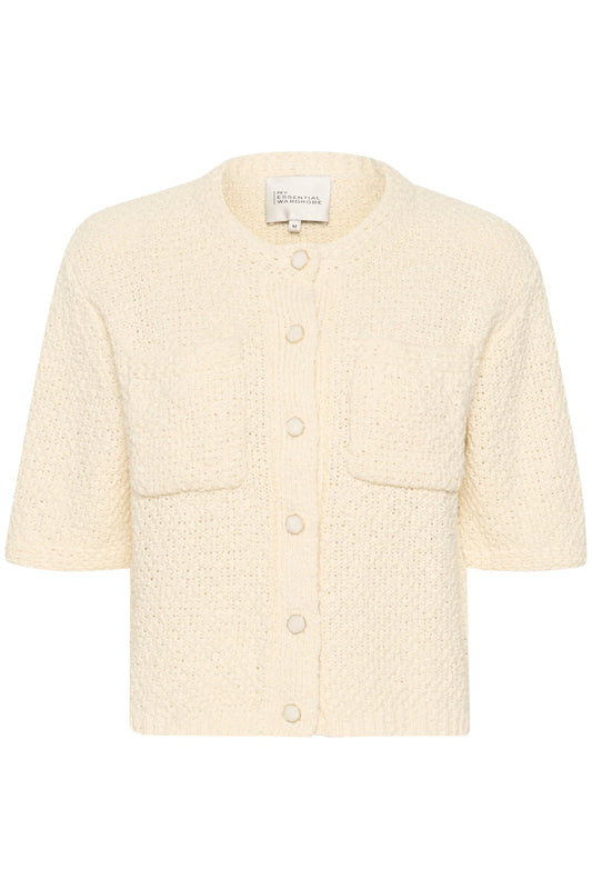 My Essential Wardrobe Carry Knit Cardigan Antique White