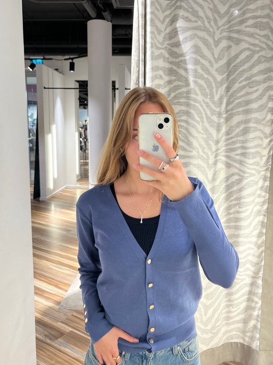 Freequent Katie-Cardigan Indigo