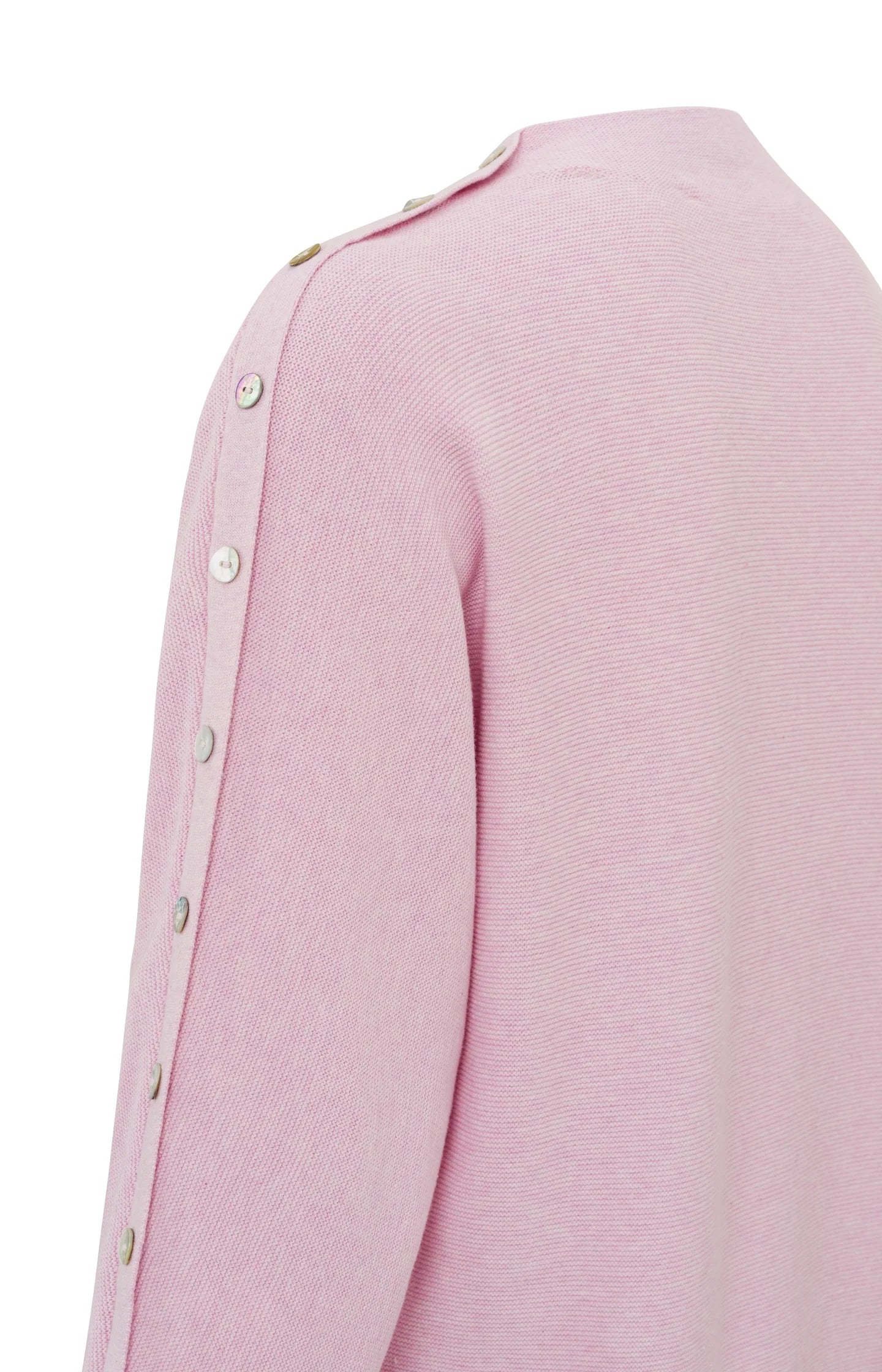 Yaya Sweater with boatneck, long sleeves and button details Pink