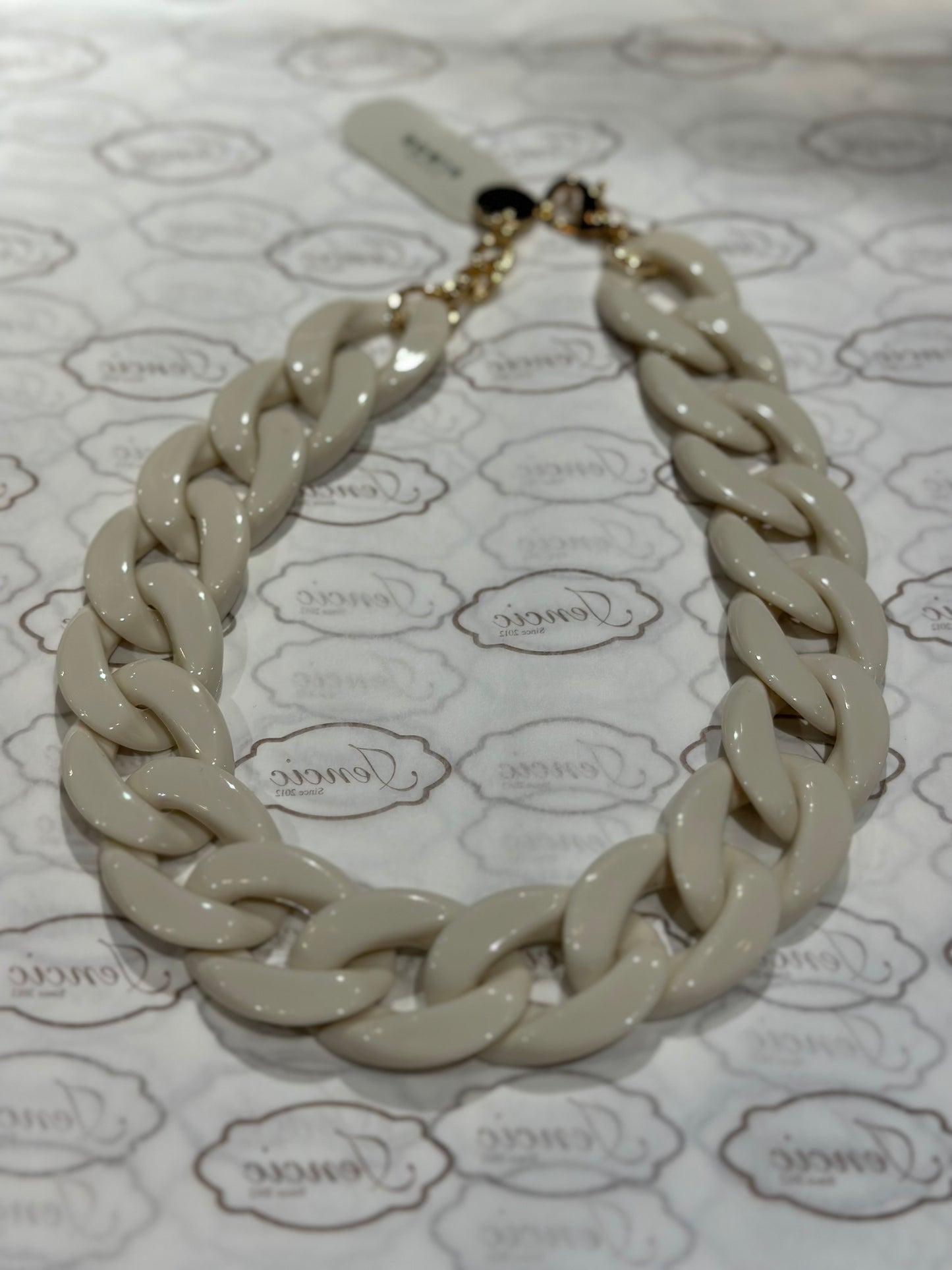 Bow19 Big Chain Necklace Off-White