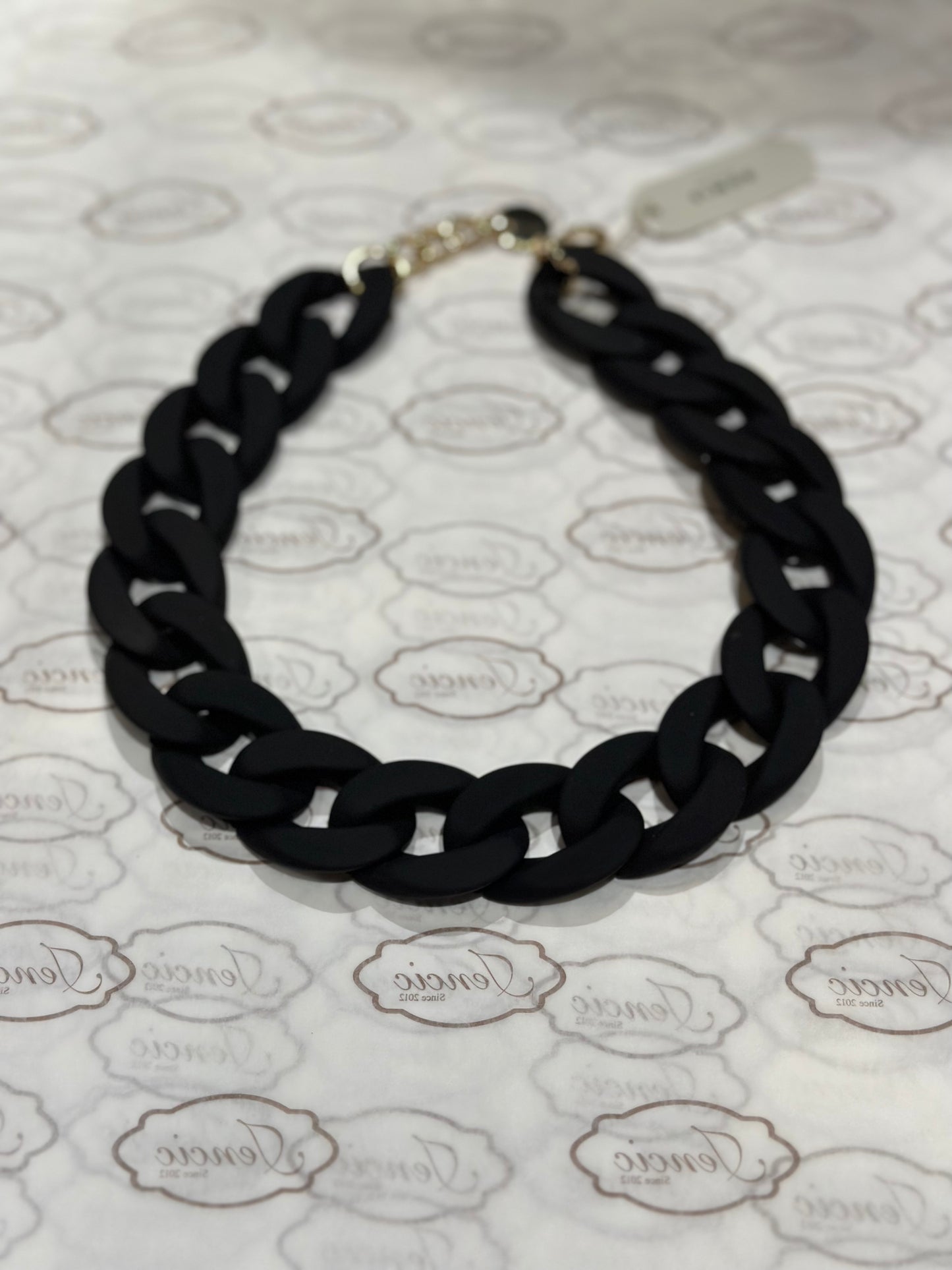 Bow19 Big Chain Necklace Black Mat